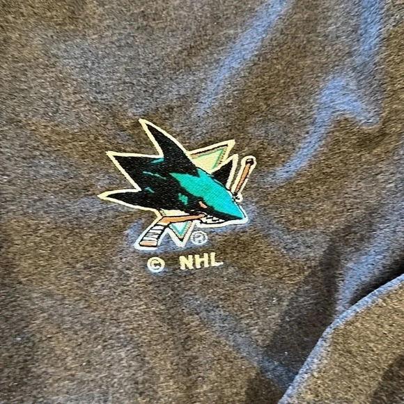 NHL Sharks men’s quarter zip sweatshirt with zip pockets large - Picture 3 of 5